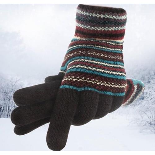 Gloves Mens Plus Velvet Thickening Motobike Gloves To Keep Warm Cold Freezing Winter Knitted Woolen Cotton Gloves Full Finger