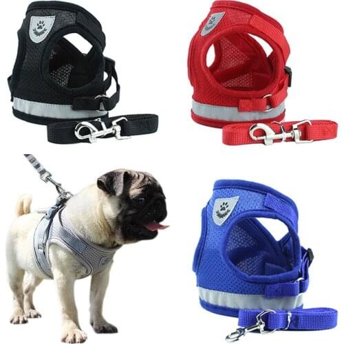 Pet Dog Harness Leash Arnes Perro Hondentuigjes En Harnassen Pets Kopek Aksesuar Honden Harnas Szelki Dla Psa Cachorro Coleira