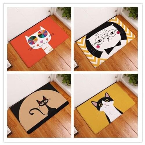 Welcome doormat Floor Mats cute Animal Cat Print Kitchen Carpets Doormats Cat Floor Mat for Living Room
