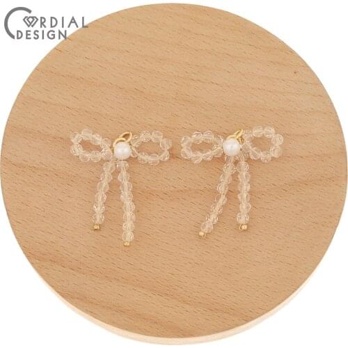 Cordial Design 50Pcs 29*33MM Jewelry Accessories/Earring Findings/Hand Made/Imitation Pearl/Crystal Beads Charms/DIY Making
