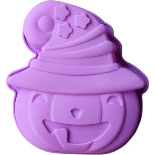 Silicone Jack-O-Lantern Spooky Pumpkin Mould Halloween Figural Cake Decorating Top Mold Pan Holiday Bakeware Baking Tray K070