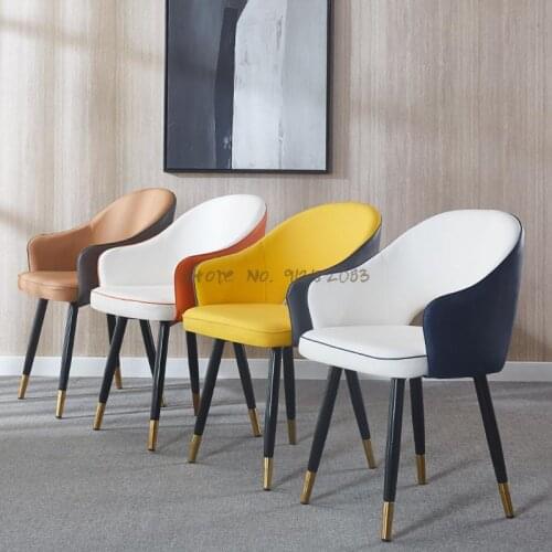 Nordic household light luxury dining chair simple backrest stool makeup chair negotiation chair hotel chair desk dining table ho