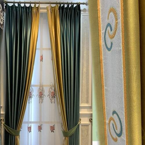 Modern And Simple Polyester-cotton Curtain Fabric, Living Room And Bedroom Stitching Blackout Curtain Fabric