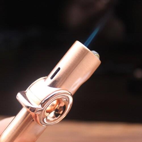 Grinding wheel Rotary Ignition Jet Lighter Torch Long Stripe Metal Turbo Butane Gas Pipe Lighter Windproof Cigarettes Lighter