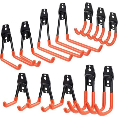 Heavy Duty Metal Hook Garage Organizer Wall Mount Bicycle Hanger Hooks Wall Mount Anti-slip Storage Hook For Ladders Garden Tool