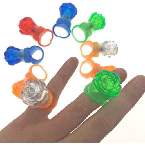 Glowing/LED/Flash/Light Up Rose ring For Class party Concert Wedding Celebration Festival Decoration Kid Toys Christmas Supplies