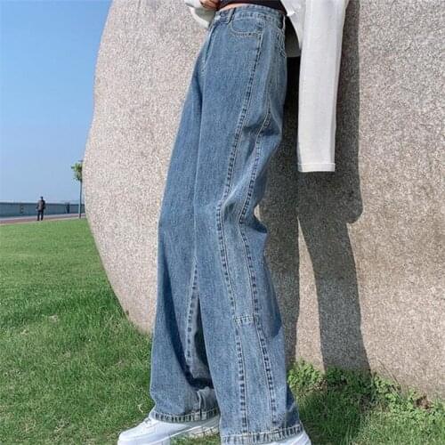 Street Women loose pants Women Jeans High Waist Wide Leg Trousers autumn Woman Straight Pants Casual pants Women long pants