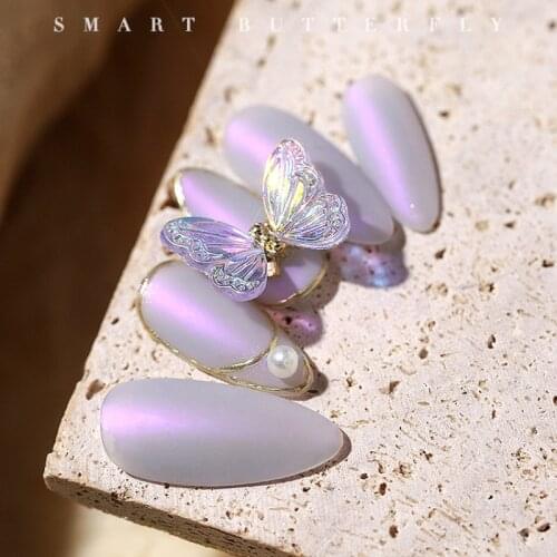 Venalisa 1 Pcs Butterfly Nail Art Decoration Shiny Shakeable Style Colorful Nail Art Rhinestone Jewelry DIY 3D Charm Accessories