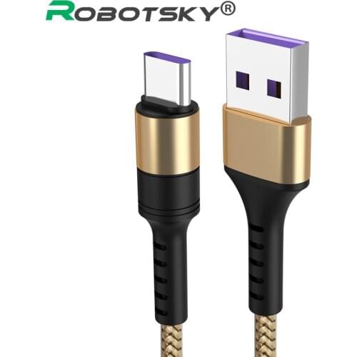 5A Type C Supercharge Data Cord For Honor 20 10 Fast Charging USB-C Charger Data Wire Phone Cord For Huawei Mate P30 P20 Pro