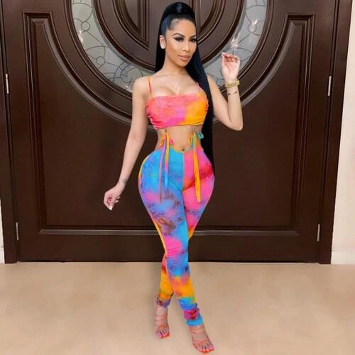 2021 New Arrival Famous Brand Jumpsuits Print Bandage Spaghetti Strap Summer Sexy Bodycon Rompers