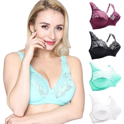3 Pcs Womens Lace Bra Adjusted-straps Large Size Underwired Sexy Lingerie Underwear Women Bralette Brassiere Plus Size Bh Top