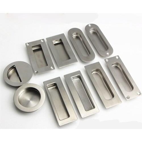 1PCS Hidden Recessed Furniture Handle Stainless Steel Round Square Kitchen Cabinet Drawer Cupboard Pull Door Handles