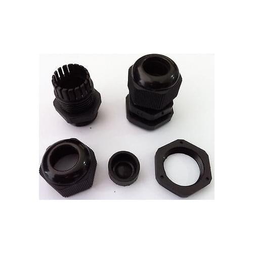 20pcs PG11 Waterproof Connector Gland Dia. 5-10mm Cable Black