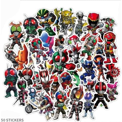 50Pcs Kamen Rider Japanese Adventure Stickers For Motorcycle Luggage Skateboard Bicycle Fridge Waterproof Anime Stickers
