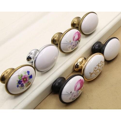 Free Shipping Vintage Cabinet Handles and Pulls Ceramic Furniture Handles and Knobs
