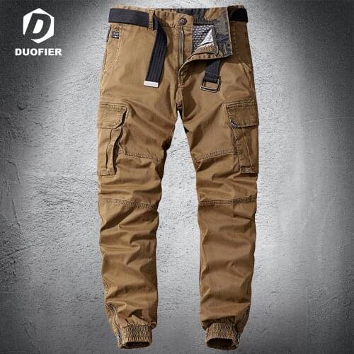 Autumn Khaki Jogger Men Cargo Pants Multi-pocket Outdoor Tactical Military Pants Casual Slim Sweatpants Cotton Trousers Big Size