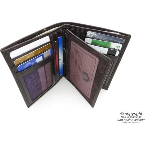 Genuine Leather Wallet | İsme Special Wallet | 10x11,5 Vertical | TM 1466-1 Gift Wallet