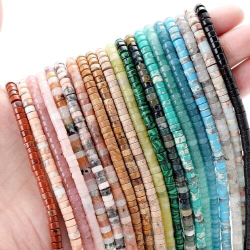 2x4mm Natural Stone Beads Jades Quartz Aventurine Lapis Lazuli Spacer Bead for Jewelry Making DIY Bracelet Accessories 15