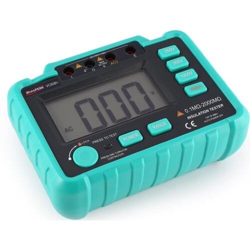 High Voltage LED Indication VC60B+ 1000V Digital Auto Range Insulation Resistance Meter Tester Megohmmeter Megger 1999 Counts