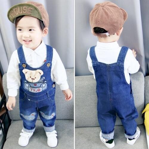 IENENS Boys Long Pants Denim Overalls Kids Boy Jeans Jumpsuit Clothes Clothing Outfits Trousers Baby Dungarees