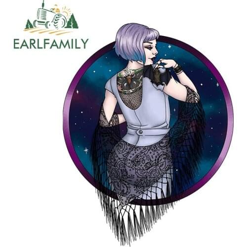 EARLFAMILY 13cm x 9.8cm for Batty Girl Car Sticker Car Truck Decal Bumper Window Anime Body for Car Waterproof Decoration