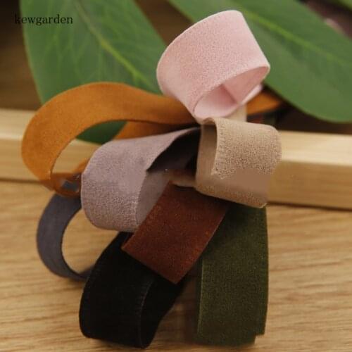 Kewgarden DIY Bowknot Accessories Webbing 1" 1.5" 5/8" 16mm 25mm 40mm Suede Ribbon Handmade Tape 10 Yards