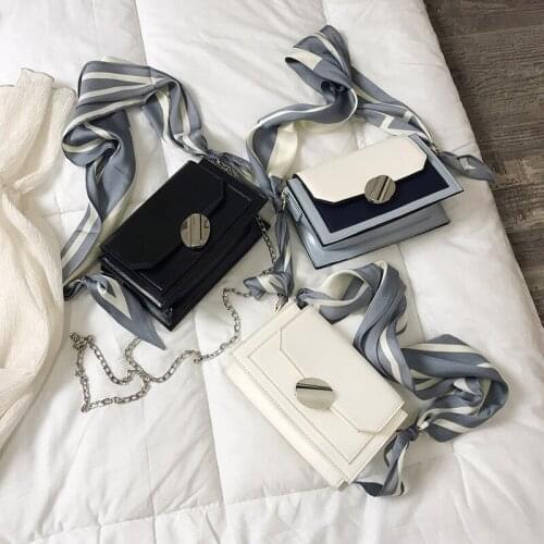 Fashion contrast silk scarf small bag female 2020 new wild small square bag shoulder bag messenger bag female bag purses Bolso