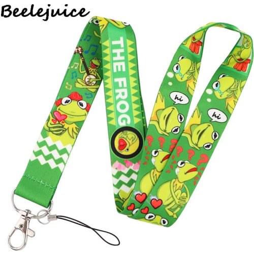 Cartoon Frog Neck Keychain Necklace Webbings Ribbons Anime Cartoon Neck Strap Lanyard ID badge Holder Keychain Lanyards Gift