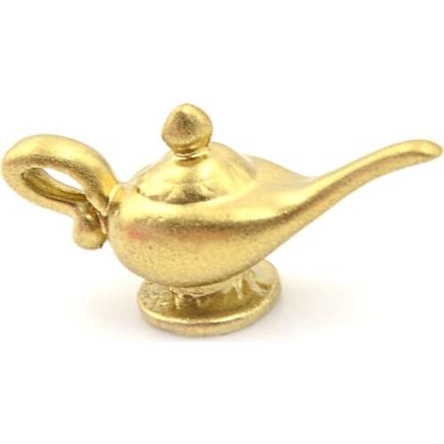 New 12*26mm 1 pc Dollhouse Miniature Mini Gold Teapot Toy Model Kids Gift Sand table toy model