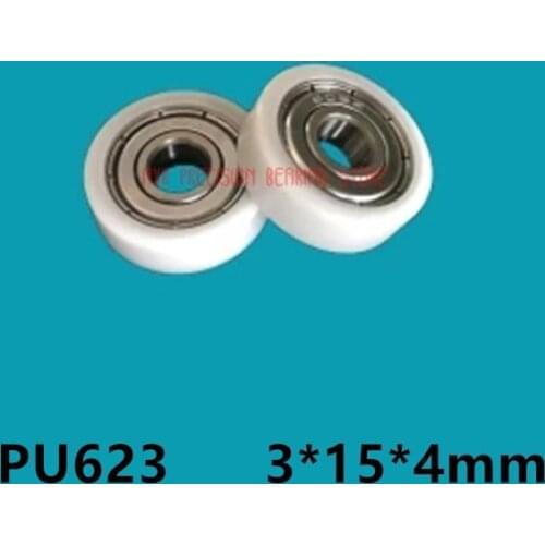 Plastic bearing nylon wheel roller pulley 3*15*4mm small bearing pulley roller rubber wheel nylon plastic wheel 623ZZ
