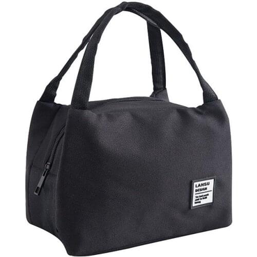 Portable Zipper Lunch Bags Box Insulated Canvas Box Tote Bag Thermal Food Picnic Bag Aluminum Foil Insulation Bag Waterproof