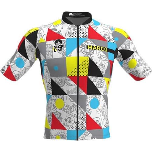 Slopline Mens Cycling Breathable Yellow Stripes Jersey Short Sleeve Bike Shirt Sportswear MTB Clothing Mallot Ciclismo Verano