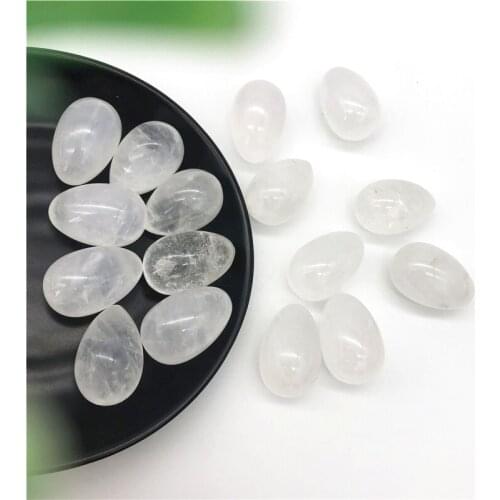 Drop Shipping 1pc Natural White Quartz Crystal Egg Shaped Stones Polished Clear Quartz Eggs Energy Natural Stones and Crystals