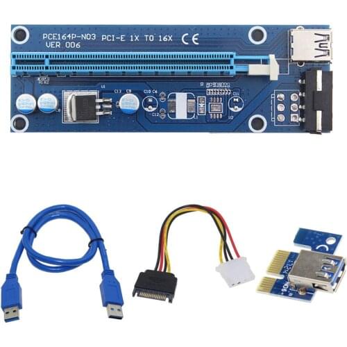 1pack 60cm PCI-E Extender PCI Express Riser Card 1x To 16x USB 3.0 SATA To 4Pin IDE Molex Adapter For Mining Bitcion Miner