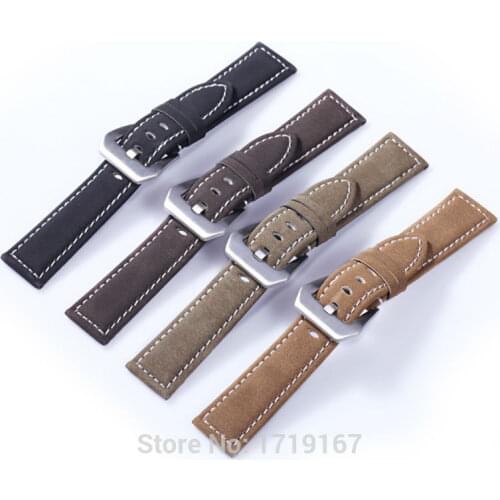 18 20 22 24 mm Waterproof frosted Cowhide leather Watch Band Strap Bracelet With PVD Buckle PAM For Tissots Watchband + Tool
