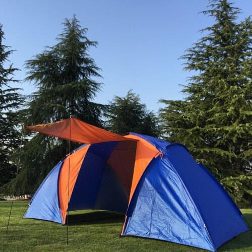 5-6persons luxury 2room 1hall double layer large family outdoor camping tent without the bottom aluminum mat