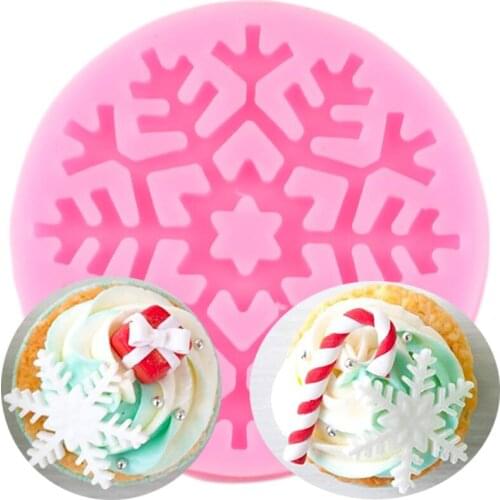 DIY Snowflake Shape Silicone Lace Mold Christmas Fondant Cake Decorating Tools Candy Clay Chocolate Gumpaste Moulds
