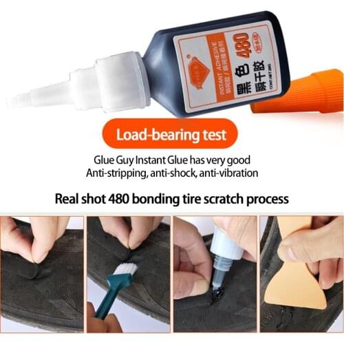 480 Black Super Glue Car Rubber Repair Tire Glue Window Speaker Seal Tire Repair Glue Mighty Tire Repair Glue