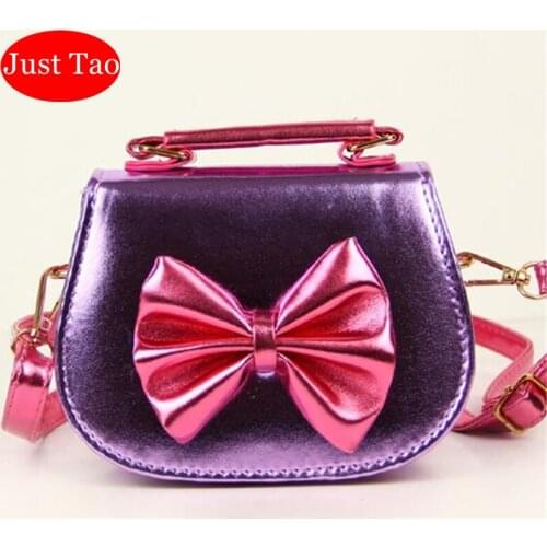 Just Tao! Low Price shoulder bags for Childrens Girls Lovely handbags Kids Bowknot coin purse New Year gift Bags PU totes JT037