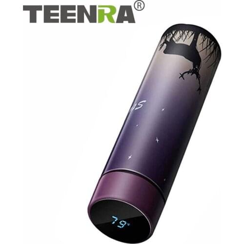 TEENRA 450ML Intelligent Stainless Steel Thermos Cup LED Temperature Display Coffee Cup Vacuum Outdoor Sports Bottle