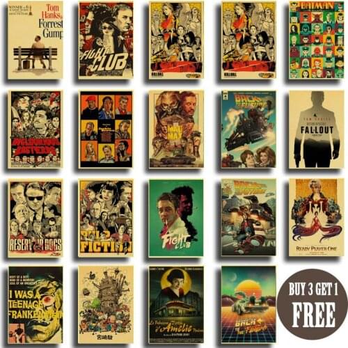 Vintage Poster Classic Movie Pulp Fiction/Inglourious Basterds/Reservoir Dogs Kraft Paper Painting Wall Art Home Room Decor