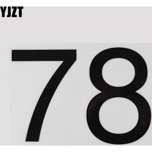 YJZT 14.9CM×10.4CM Personality 78 Numbers Decal Car Stickers Black/Silver Numbers Motorcycle Vinyl 13D-0771