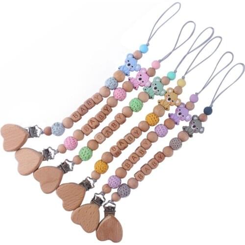 Personalize Name Baby Pacifier Clips Mouse Head Dummy Clip Baby Attache Sucette Newborn Gift Silicone Baby Pacifier Holder Chain