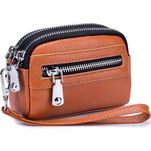 Womens Leather Mini Bag Card Holder Key Wallet Zipper Coin Purse Pouch Female Wallet Clutch Bag Flower Keychain Decoration WM6