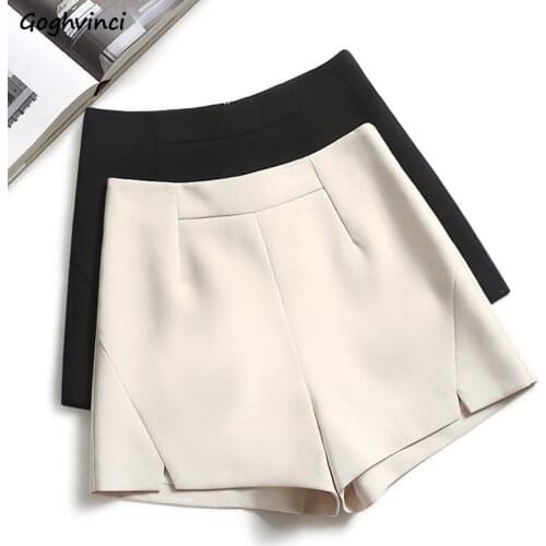Plus Size S-5XL Solid Women Shorts High Waits Zipper Fly All-match Outwear Sexy Female Leisure Bottom Korean Style Oversize Chic