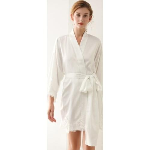 Ladies Sexy Night Robe Lace Kimono Robe Short Bathrobe Fashion Dressing Gown For Women