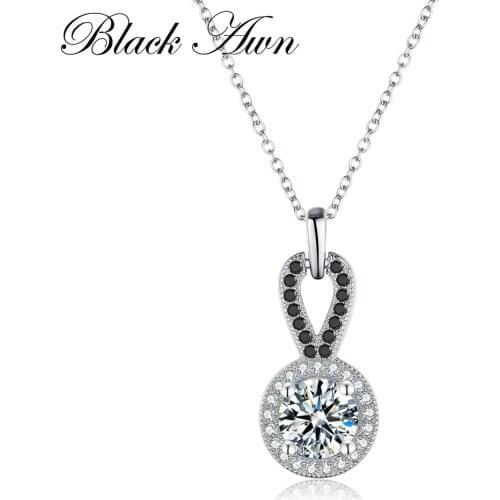 Romantic Silver Necklace Genuine 925 Sterling Silver Necklaces&Pendants Jewelry Trendy Round Necklace Women P093