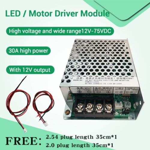 ZK-SMG 12-75v high power 30A breeding lamp LED motor driver module controller stepless dimming speed regulation