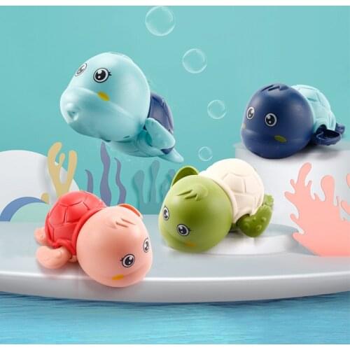 1 PCS Cute Cartoon Animal Tortoise Classic Baby Water Toy Infant Swim Turtle Wound-up Chain Clockwork Kids Beach Bath Toys