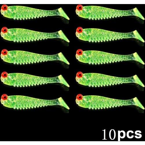 10pcs/Lot 5cm Soft Lures Silicone Bait Sea Fishing 1.3g Swimbait Silicone Fish Surface Artificial Lure Spinnerbait